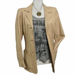 Oasis UK Tan Leather Jacket | Size 6 (UK 10)